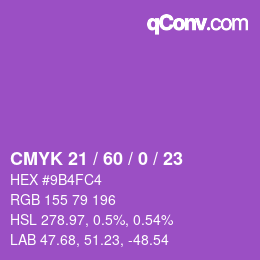 Color code: CMYK 21 / 60 / 0 / 23 | qconv.com