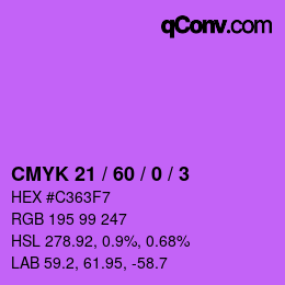 颜色代码: CMYK 21 / 60 / 0 / 3 | qconv.com