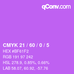颜色代码: CMYK 21 / 60 / 0 / 5 | qconv.com