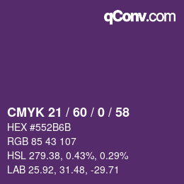 颜色代码: CMYK 21 / 60 / 0 / 58 | qconv.com