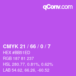 Color code: CMYK 21 / 66 / 0 / 7 | qconv.com