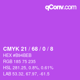 カラーコード: CMYK 21 / 68 / 0 / 8 | qconv.com