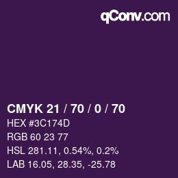Color code: CMYK 21 / 70 / 0 / 70 | qconv.com