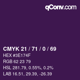 颜色代码: CMYK 21 / 71 / 0 / 69 | qconv.com