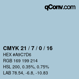 Color code: CMYK 21 / 7 / 0 / 16 | qconv.com