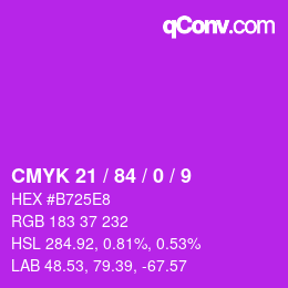 Color code: CMYK 21 / 84 / 0 / 9 | qconv.com