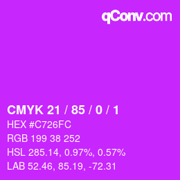 カラーコード: CMYK 21 / 85 / 0 / 1 | qconv.com