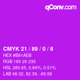 カラーコード: CMYK 21 / 89 / 0 / 8 | qconv.com