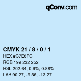 Color code: CMYK 21 / 8 / 0 / 1 | qconv.com