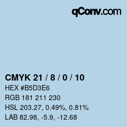 颜色代码: CMYK 21 / 8 / 0 / 10 | qconv.com