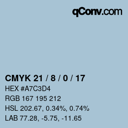 颜色代码: CMYK 21 / 8 / 0 / 17 | qconv.com