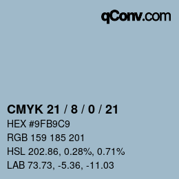 颜色代码: CMYK 21 / 8 / 0 / 21 | qconv.com