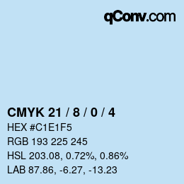 カラーコード: CMYK 21 / 8 / 0 / 4 | qconv.com