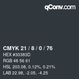 Color code: CMYK 21 / 8 / 0 / 76 | qconv.com