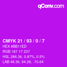 Color code: CMYK 21 / 93 / 0 / 7 | qconv.com