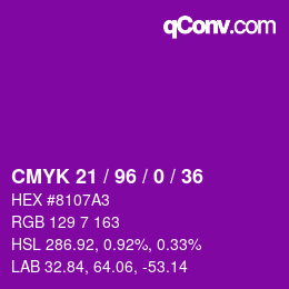Color code: CMYK 21 / 96 / 0 / 36 | qconv.com