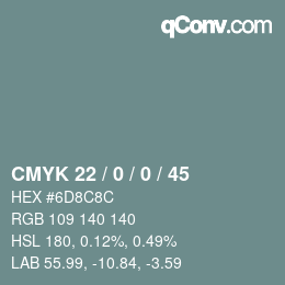 Color code: CMYK 22 / 0 / 0 / 45 | qconv.com