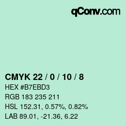 カラーコード: CMYK 22 / 0 / 10 / 8 | qconv.com
