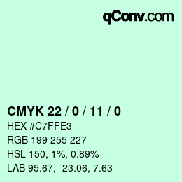 Color code: CMYK 22 / 0 / 11 / 0 | qconv.com