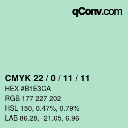 颜色代码: CMYK 22 / 0 / 11 / 11 | qconv.com