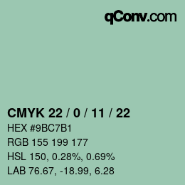 Código de color: CMYK 22 / 0 / 11 / 22 | qconv.com