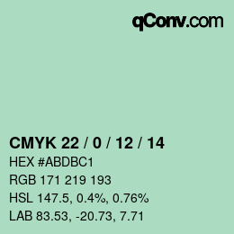 颜色代码: CMYK 22 / 0 / 12 / 14 | qconv.com