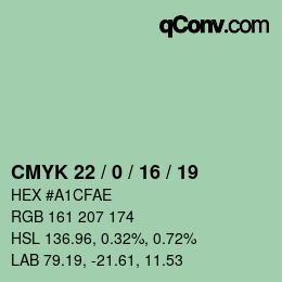 カラーコード: CMYK 22 / 0 / 16 / 19 | qconv.com