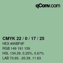 Farbcode: CMYK 22 / 0 / 17 / 25 | qconv.com