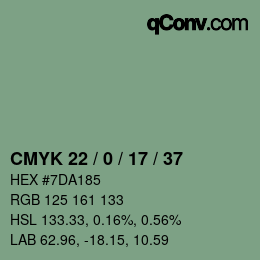 Código de color: CMYK 22 / 0 / 17 / 37 | qconv.com