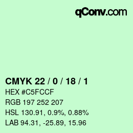 颜色代码: CMYK 22 / 0 / 18 / 1 | qconv.com
