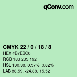 カラーコード: CMYK 22 / 0 / 18 / 8 | qconv.com