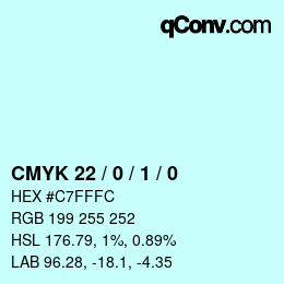 カラーコード: CMYK 22 / 0 / 1 / 0 | qconv.com