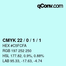 Color code: CMYK 22 / 0 / 1 / 1 | qconv.com