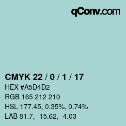 Código de color: CMYK 22 / 0 / 1 / 17 | qconv.com