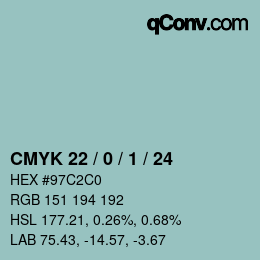 カラーコード: CMYK 22 / 0 / 1 / 24 | qconv.com