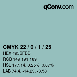 Color code: CMYK 22 / 0 / 1 / 25 | qconv.com