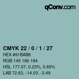 Color code: CMYK 22 / 0 / 1 / 27 | qconv.com