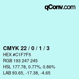 カラーコード: CMYK 22 / 0 / 1 / 3 | qconv.com