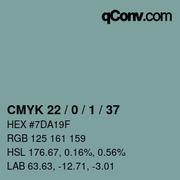 颜色代码: CMYK 22 / 0 / 1 / 37 | qconv.com