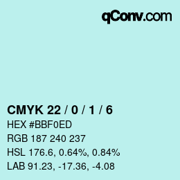 カラーコード: CMYK 22 / 0 / 1 / 6 | qconv.com