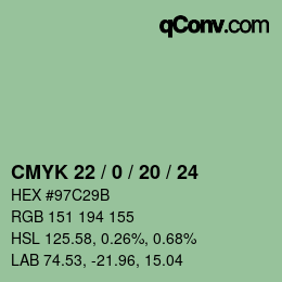 Color code: CMYK 22 / 0 / 20 / 24 | qconv.com