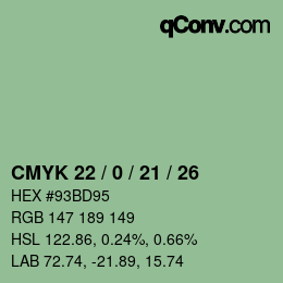 Color code: CMYK 22 / 0 / 21 / 26 | qconv.com