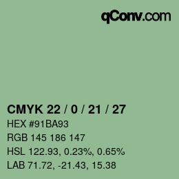 Farbcode: CMYK 22 / 0 / 21 / 27 | qconv.com