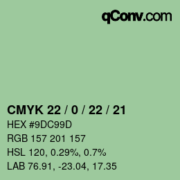 Farbcode: CMYK 22 / 0 / 22 / 21 | qconv.com