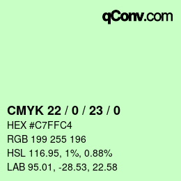 Color code: CMYK 22 / 0 / 23 / 0 | qconv.com