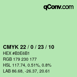 カラーコード: CMYK 22 / 0 / 23 / 10 | qconv.com