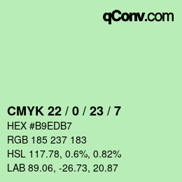 Color code: CMYK 22 / 0 / 23 / 7 | qconv.com