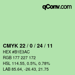 Color code: CMYK 22 / 0 / 24 / 11 | qconv.com