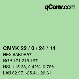 カラーコード: CMYK 22 / 0 / 24 / 14 | qconv.com