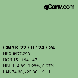 Color code: CMYK 22 / 0 / 24 / 24 | qconv.com